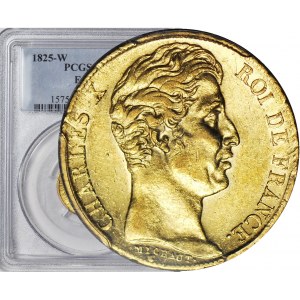 France, Charles X, 20 francs 1825 rare with the letter W - Lille