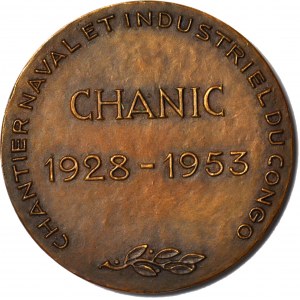 Afryka, Kongo Belgijskie, Medal brąz, Adolphe Ruwet Site Naval And Industrial Of Congo