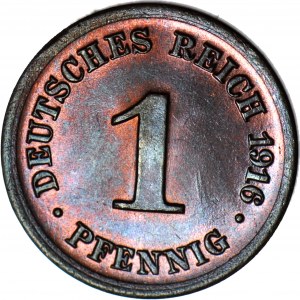 Germany, 1 fenig 1916 D, Munich, minted