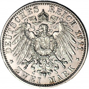Niemcy, Bawaria, Regent Luitpold, 2 Marki 1911 D, Monachium