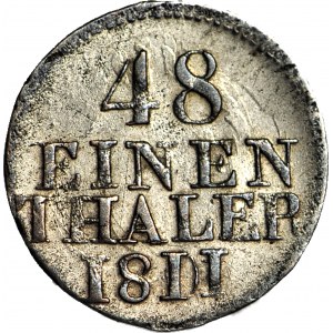RR-, Allemagne, Saxe, Frédéric Auguste Ier, 1/48 Thaler 1801/1811, beau poinçon de date