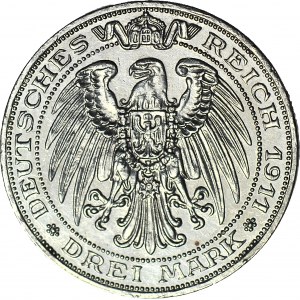 Niemcy, 3 marki 1911, Berlin, 100 lecie Uniwersytetu we Wrocławiu