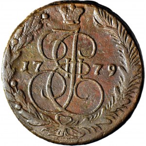 Rusko, Katarína II, 5 kopejok 1779 EM, Jekaterinburg
