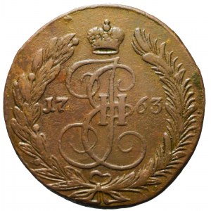 Rosja, Katarzyna II, 5 kopiejek 1763 EM, Jekaterinburg