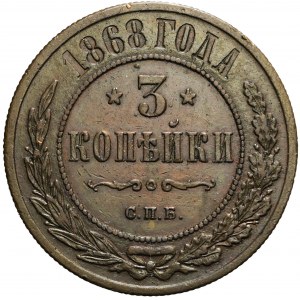 Rusko, Alexander II, 3 kopejky 1868, Petrohrad