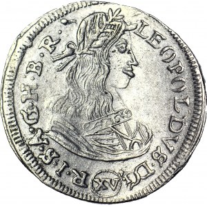 R-, Hungary, Leopold I, 15 krajcars 1659, Vienna, first rare vintage