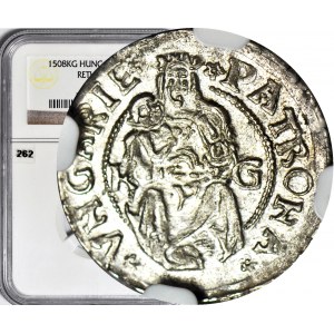 Hungary, Ladislaus II Jagiellonian, Denarius, 1508 KB, Kremnica,mintage
