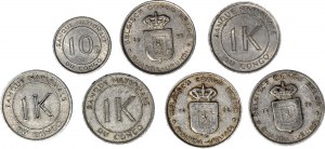 Africa, Belgian Congo, 1958, 1959, 1967, set of 7 coins.