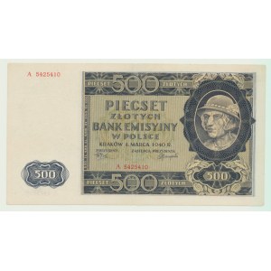 500 złotych 1940, Góral, rzadka pierwsza seria A