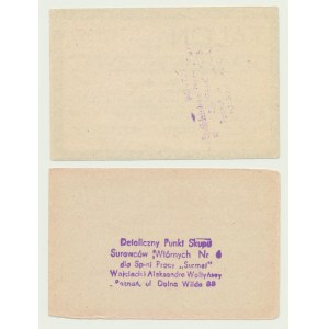 Polska, PRL, lot 2 talonów 20 (ser F) i 50 złotych 1982 (seria J) , za surowce wtórne, Poznań