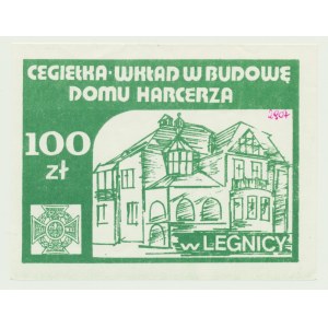 Cegiełka 100 złotych wkład na budowę Domu Harcerza w Legnicy