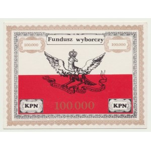 Cegiełka 100.000 złotych na Fundusz Wyborczy Konfederacji Polski Niepodległej