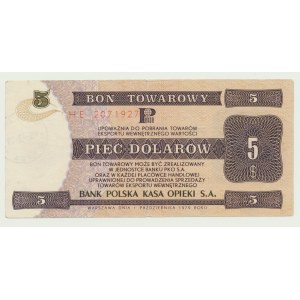 Pewex Bon Towarowy, 5 dolarów 1979, ser. HE