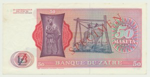 Zaire, 50 Makuta 1973, D 0000000 A, SPECIMEN