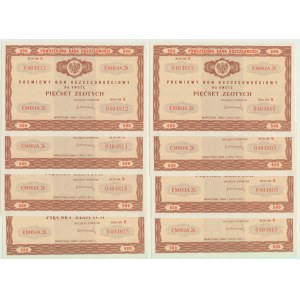Bonus savings voucher for 500 zloty 1971, issue 28, ser. B, 8 pieces