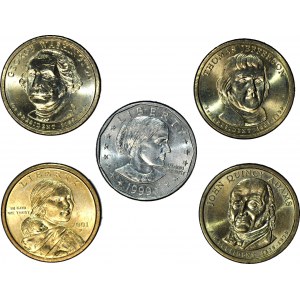 USA, $1, set di 5 pezzi