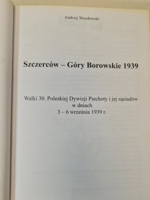 WESOŁOWSKI A. - SZCZERCÓW - GÓRY BOROWSKIE 1939 Edition 1.