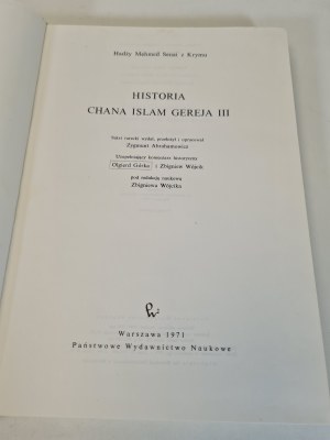 HADJI MEHMED SENAI - HISTORY OF KHAN ISLAM GEREJ III. Issue 1