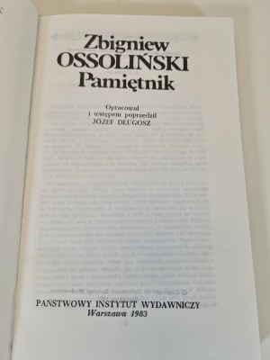 OSSOLIŃSKI Zbigniew - PAMIĘTNIK Wydanie 1