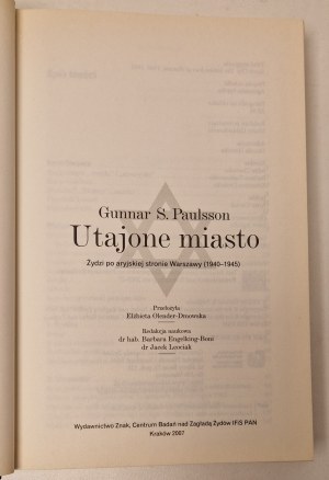 [JUDAICA] PAULSON S. Gunnar - UTAJONE MIASTO
