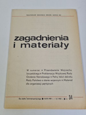 [STANNÉ PRÁVO] OTÁZKY A MATERIÁLY: PROJEV WOJCIECHA JARUZELSKÉHO