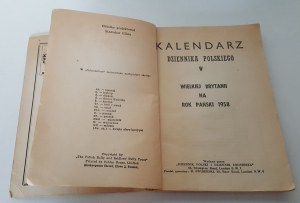 KALENDER DES POLNISCHEN JOURNALS IN GROSSBRITANNIEN FÜR DAS JAHR UNSERES HERRN 1958