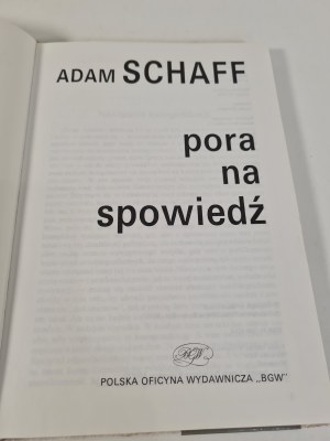 SCHAFF Adam - TEMPO PER UNA CONFESSIONE Edizione 1