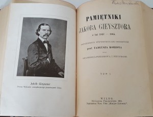 KORZON Tadeusz - PAMIĘTNIKI JAKÓBA GIEYSZTORA z lat 1857 - 1865