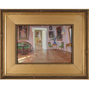 Bronisława RYCHTER-JANOWSKA (1868-1953), Interior of a Manor House with a Sarmatian Portrait.