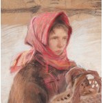 Theodore AXENTOWICZ (1859-1938), Hutsul woman with a basket (before 1917)
