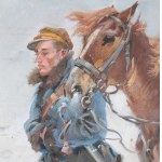 Wojciech KOSSAK (1856-1942), Lancer s koňom (1925)