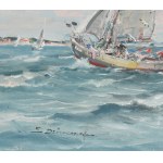 Eugeniusz DZIERZENCKI (1905-1990), Lodě plující ke břehu.