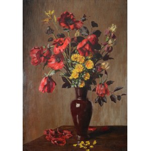 Mieczyslaw REYZNER (1861-1941), Bouquet with poppy flowers (1925)