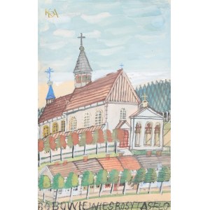 NIKIFOR Krynicki (1895-1968), Kostol so zvonicou.