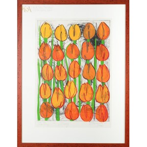 Edward DWURNIK (1943-2018), Orange Tulips.