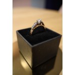 Prsten z růžového a bílého zlata s diamanty SSSR