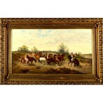 Ludwik Gędłek (1847 Kraków - 1904 Vienna), Horses on the tinsel