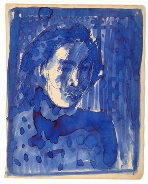 Jerzy Panek (1918 Tarnów - 2001 Kraków), Niebieski portret, 1960