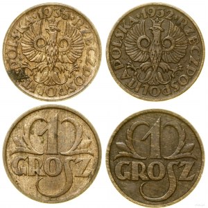 Polska, zestaw: 2 x 1 grosz, 1932 i 1935, Warszawa