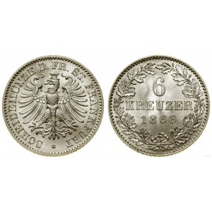 Germany, 6 krajcars, 1866, Frankfurt