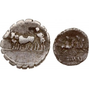 Roman Republic Quinar 211-210 BC & Denarius 81 BC Lot of 2 coins