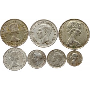 Australia 3 Pence - 50 Cents 1942-1966 Lot of 7 coins