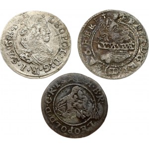 1 Kreuzer 1625 - 1668 Lot of 3 coins