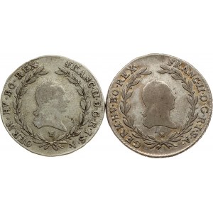 20 Kreuzer 1794 B & 1794 E Lot of 2 coins
