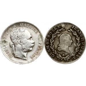 Austria 20 Kreuzer 1795 B & 1 Florin 1880 Lot of 2 coins