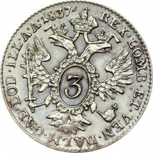 Austria 3 Kreuzer 1837 A