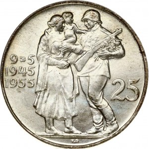 Czechoslovakia 25 Korun 1955 Liberation 10 Years