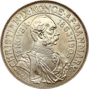 Denmark 2 Kroner 1903 P GJ Anniversary of Reign