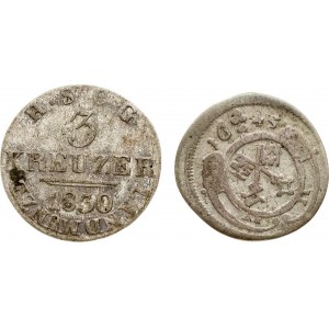 Regensburg 1 Kreuzer 1645 & Saxe-Coburg and Gotha 1830 EK L Lot of 2 coins