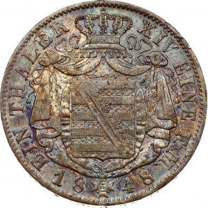 Germany Saxony Taler 1848 F